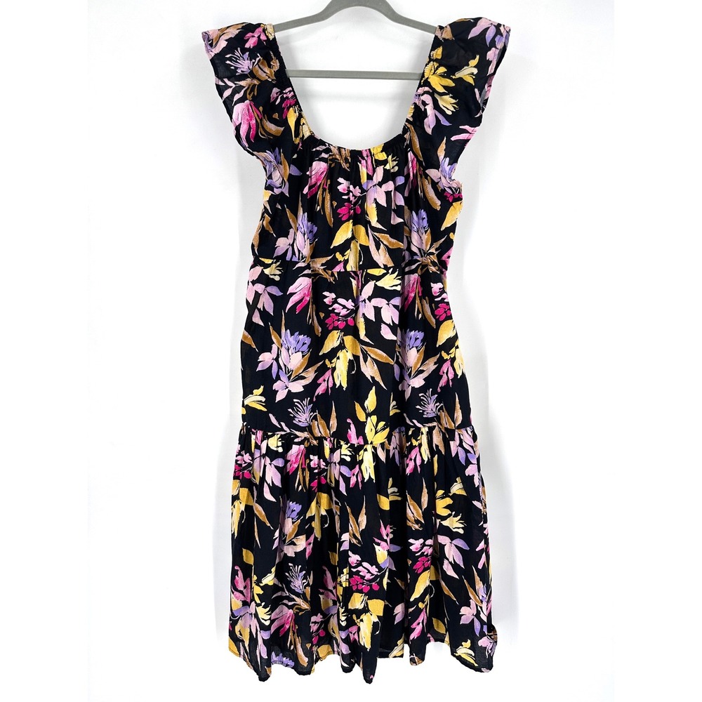 Time and Tru Women‎ Floral Print Square Neck Tiered Midi Dress Size M